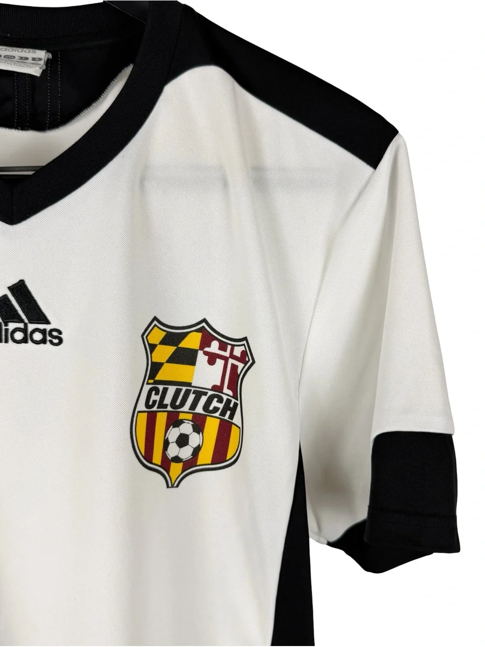 Mens Adidas Clutch Climalite Athletic Soccer Futbol White Jersey Size M